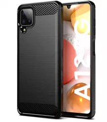 Husa pentru Samsung Galaxy A12/A12 Nacho Techsuit Carbon Silicone Black 