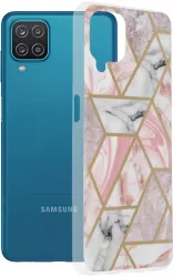 Husa Protectie pentru Samsung Galaxy A12/A12 Nacho Lightweight Marble Series G3361 Termoplastic Roz Hex 