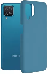 Husa pentru Samsung Galaxy A12/A12 Nacho Silicon Denim Blue 