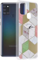 Husa pentru Samsung Galaxy A21s Techsuit Marble Series Purple Hex 