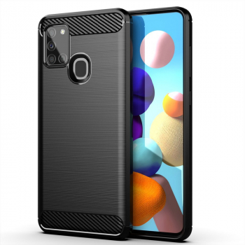 Husa pentru Samsung Galaxy A21s Techsuit Carbon Silicone Black 