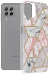 Husa pentru Samsung Galaxy A22 4G Techsuit Marble Series Pink Hex 