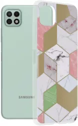 Husa pentru Samsung Galaxy A22 5G Techsuit Marble Series Purple Hex 