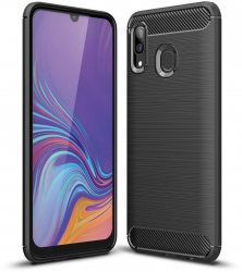 Husa pentru Samsung Galaxy A40 Techsuit Carbon Silicone Black 