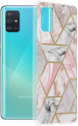 Husa pentru Samsung Galaxy A51 4G Techsuit Marble Series Pink Hex 