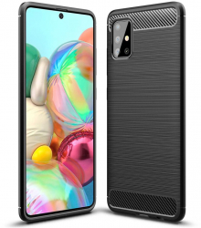 Husa Protectie pentru Samsung Galaxy A71 5G Precision Fit Carbon Silicone O3948 Termoplastic Negru 