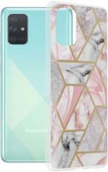 Husa Protectie pentru Samsung Galaxy A71 4G Impact Safe Marble Series G3345 Termoplastic Roz Hex 