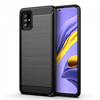 Husa Protectie pentru Samsung Galaxy A71 4G Precision Cut Carbon Silicone O3949 Termoplastic Negru 