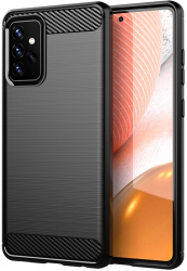Husa pentru Samsung Galaxy A72 4G/A72 5G Carbon Silicone Poliuretan Black 