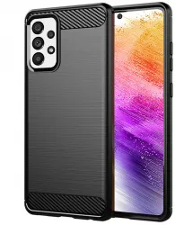 Husa Protectie pentru Samsung Galaxy A73 5G Heavy Duty Carbon Silicone O3723 Termoplastic Negru 