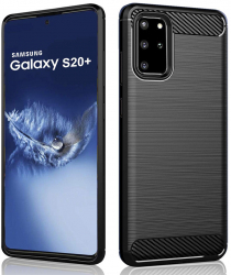 Husa pentru Samsung Galaxy S20 Plus 4G/S20 Plus 5G Techsuit Carbon Silicone Black 