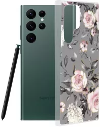 Husa pentru Samsung Galaxy S22 Ultra 5G Techsuit Marble Series Bloom of Ruth Gray 