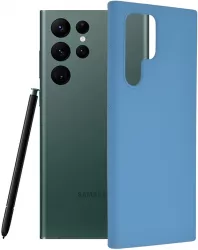 Husa pentru Samsung Galaxy S22 Ultra 5G Silicon Denim Blue