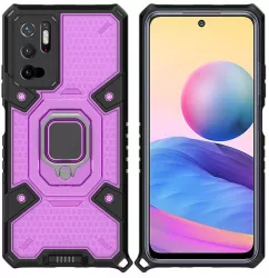 Husa pentru Xiaomi Redmi Note 10 5G/Poco M3 Pro 5G Techsuit Honeycomb Armor Rose-Violet 