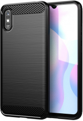 Husa pentru Xiaomi Redmi 9A/Redmi 9AT Techsuit Carbon Silicone Black 