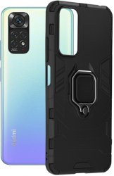 Husa Protectie pentru Xiaomi Redmi Note 11/Note 11S Grip Pro Silicon Flexe Shield G3206 Metal Negru 