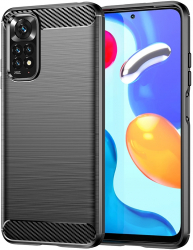 Husa pentru Xiaomi Redmi Note 11/Note 11S Techsuit Carbon Silicone Black 
