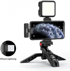 Suport Telefon Pentru Filmari Video Youtube TikTok Negru Compatibil Cu iPhone 
