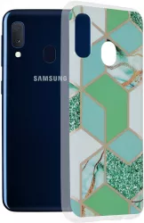 Husa pentru Samsung Galaxy A20e Techsuit Marble Series Green Hex 