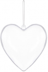 Decoratiune tip inima acrilica 12 cm transparent 