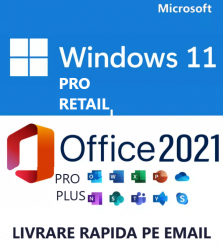 Licenta Windows 11 Pro Retail + Office Pro Plus 2021 Activare permanenta 