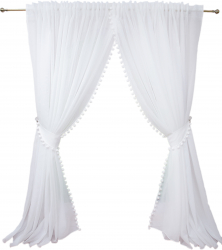 Perdea alba accesorizata cu ciucuri cu rejansa 400 x 260 
