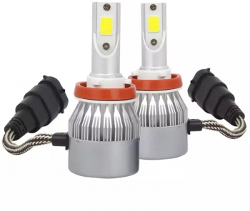 Set 2 leduri cu ventilator 12v-24v lumina alba 6500k compatibil h8 72w 76000lm 