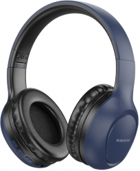 Casti On Ear Borofone BO19 Wireless Bluetooth 5.3 Microfon Autonomie 20 Ore Albastru