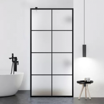 Paravan dus walk-in Aqua Roy Black model Mode negru 80x195 cm sticla 8 mm mata securizata anticalcar 