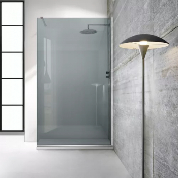 Paravan dus walk-in Aqua Roy INOX 110x195 cm sticla 8 mm gri securizata anticalcar 