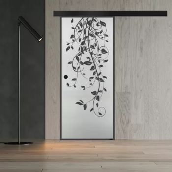 Usa glisanta Boss Black model Dance negru 215x60 cm sticla mata 8 mm culisanta in ambele directii 