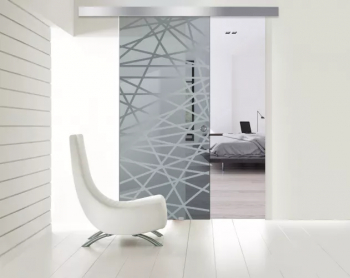 Usa sticla gri Boss model Diamond incolor 215x80 cm securizata 8 mm tip culisanta de interior glisanta in ambele directii 