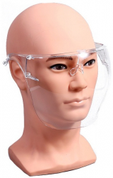 Viziera de Protectie Transparenta Refolosibila Fixare Confortabila pe Urechi cu Brate Tip Ochelari