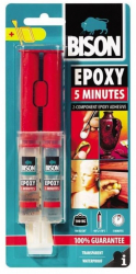 Adeziv metal de reparare bicomponent rapid BISON Epoxy 5min 2x12ml 