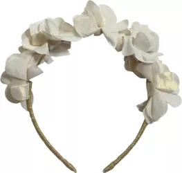 Bentita par Accessorize Pentru fete Broderie cu flori textile Pentru domnisoare de onoare Alb ocru/Auriu metalizat 