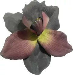 Brosa orhidee Handmade Floare 3D 3 in 1 Statement Brosa/Clips par/Floare corsaj Textil Metal 14 x14x6 cm Violet indigo/Verde kiwi 
