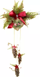 Decoratiune de Craciun Handmade Ornament de perete Conuri naturale 30x70 cm 