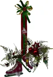 Decoratiune de Craciun Handmade Ornament de perete cu patine 30x50 cm Visiniu 