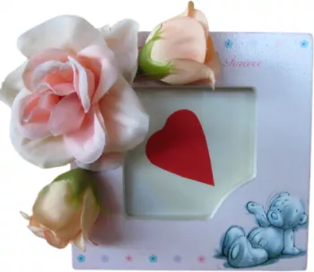 Rama foto Handmade decorata manual cu trandafiri 9 x 9 cm 