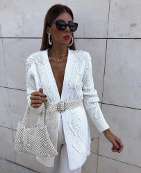 Cardigan cu perle 