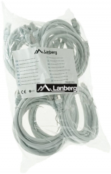Set 10 cabluri retea-patchcord CAT6 FTP Lanberg 43616 2 X RJ45 lungime 2m AWG26 10Gb/s-250MHz de legatura retea ethernet gri 