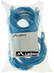Set 10 cabluri retea-patchcord CAT6 FTP Lanberg 43634 2 X RJ45 lungime 2m AWG26 10Gb/s-250MHz de legatura retea ethernet albastre 