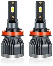 Set 2 becuri auto H3 LED/BEC 40W set Lumina alba 8000k super slim cu ventilator 