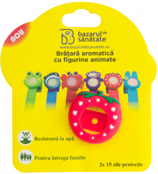 Bratara aromatica din silicon cu figurine animate pentru copii- capsuna