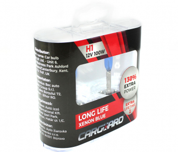 CARGUARD - Set de 2 becuri Halogen H1 100W +130 Intensitate - LONG LIFE 
