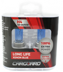 CARGUARD - Set de 2 becuri Halogen H4 + 100 Intensitate - LONG LIFE 