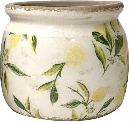 Set 2 ghivece flori ceramica Lemon 15x13 cm 