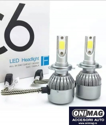 Set 2 leduri cu ventilator 12v-24v lumina alba 6500k H7 72w 2023 