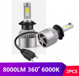 Set 2 LED-uri Auto H7 6500K 72w 8000 lumeni 12V -24V pentru autoturisme si camioane 