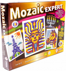 MOZAIC - EXPERT - JD25 - 1500 PCS 10 CULORI 2 TABLE DE JOC ALB/NEGRU 